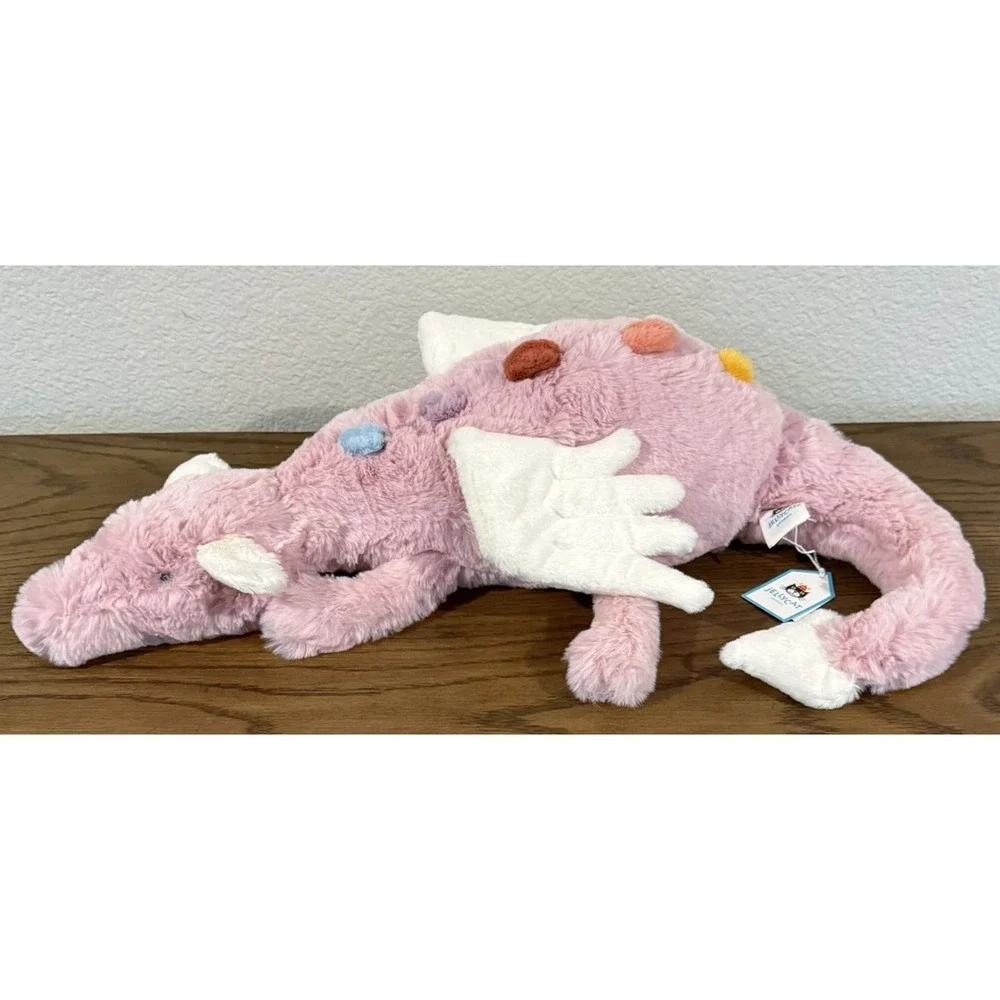 Jellycat Duskrise Dragon Pink Plush w/ Pin  AUTHENTIC w/ Dust Bag SAME DAY SHIP